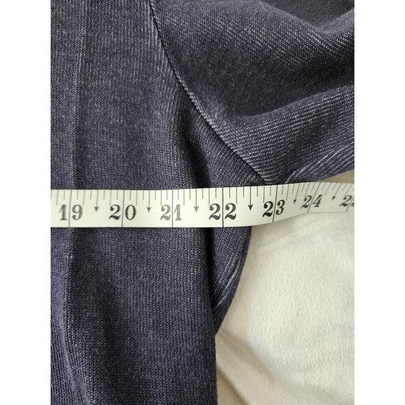 Theory Mens Button Mockneck shawl Cotton Sweatshirt sz XL Blue/Gray grandpa dad - Picture 7 of 8